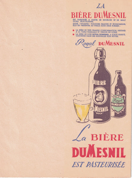 Protège cahier de bière original ancienne brasserie Dumesnil