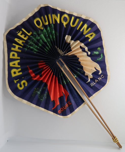 Eventail original ancien publicitaire St Raphael Quinquina