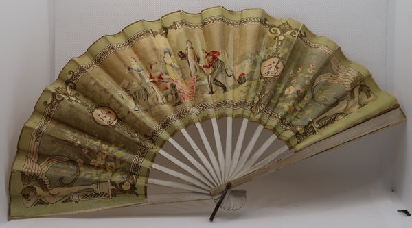 Eventail original ancien publicitaire maison A. Lutters