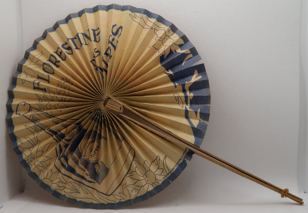 Eventail original ancien publicitaire Florestine des Alpes
