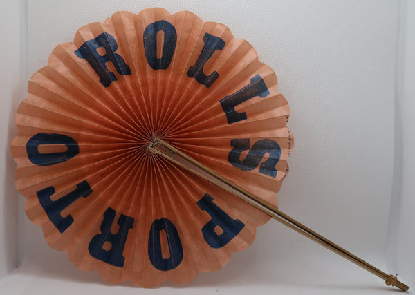 Eventail original ancien publicitaire Porto Rolls