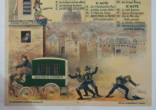 Affiche originale ancienne Ch'Point de Vue d'Amiens