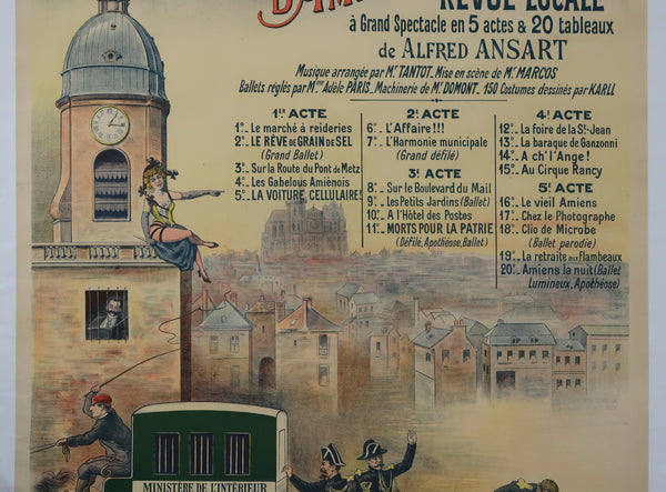 Affiche originale ancienne Ch'Point de Vue d'Amiens