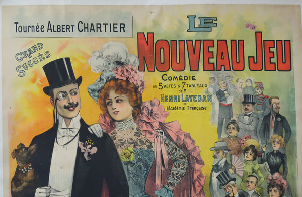 Affiche originale ancienne Spectacle Comédie Le Nouveau Jeu