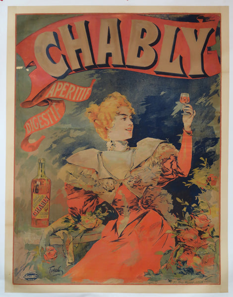 Affiche originale ancienne Quina Chably signée Tamagno