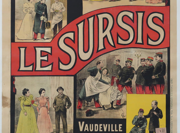 Affiche originale ancienne spectacle Le Sursis Tournée Frédéric Achrad