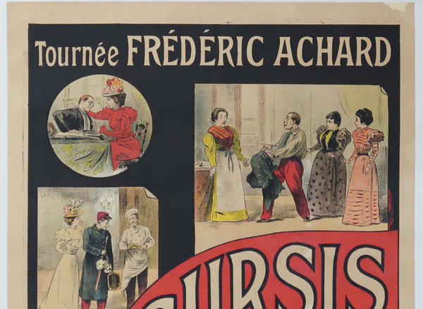 Affiche originale ancienne spectacle Le Sursis Tournée Frédéric Achrad
