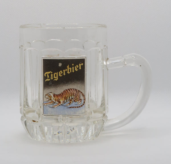 Ancienne chope en verre bière Tigerbier brasserie de Saint Dizier