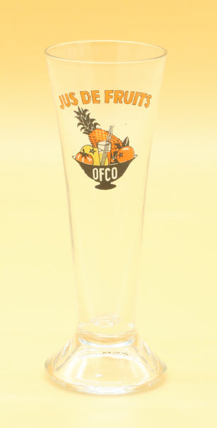 Ancien verre émaillé jus fruit Ofco
