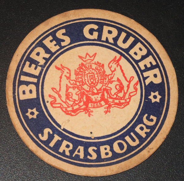 Ancien sous bock de la brasserie Gruber bière de Strasbourg