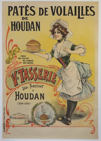 Ancienne affiche originale Pâté de Volaille de Houdan Paolo Henry
