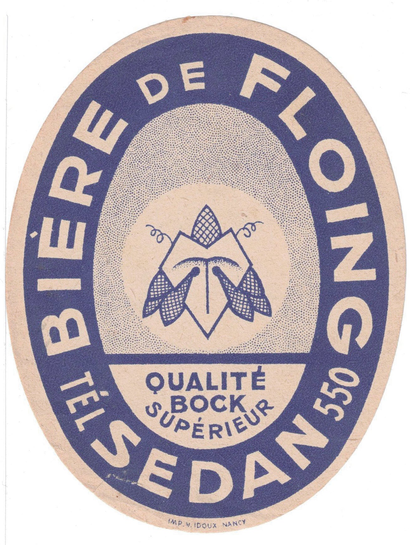 Etiquette de bière originale Bock Supérieur ancienne brasserie Agon Floing