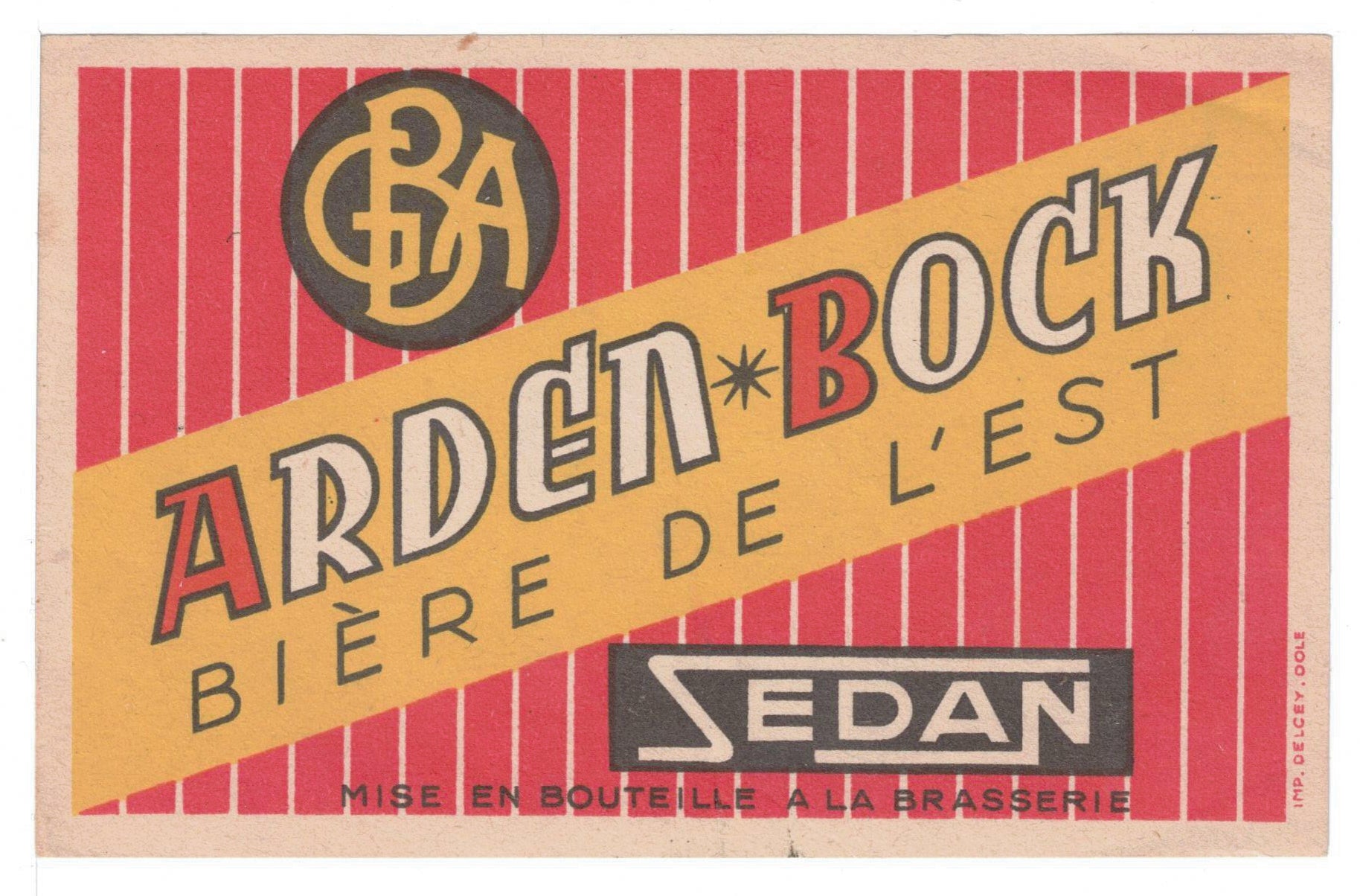 Etiquette de bière originale Arden Bock ancienne brasserie GBA