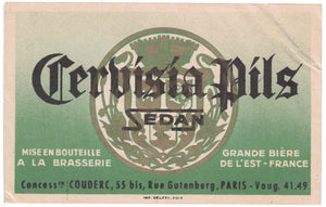 Etiquette de bière originale Cervèsia Pils ancienne brasserie GBA