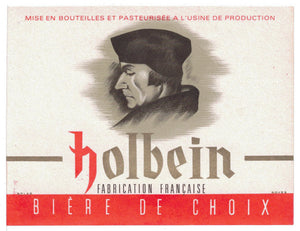 Etiquette de brasserie Holbein Arcueil originale ancienne bière de Luxe