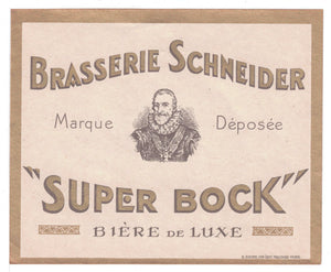 Etiquette de brasserie Schneider originale ancienne bière super bock