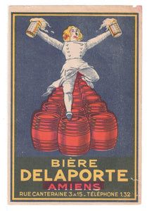 Etiquette de brasserie Delaporte originale ancienne bière d'Amiens