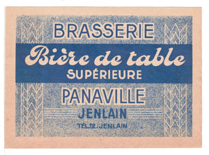 Etiquette de brasserie Jenlain originale ancienne bière de table