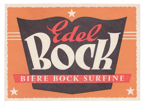 Etiquette de brasserie originale ancienne bière Edel Bock