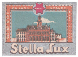 Etiquette de brasserie Populaire originale ancienne bière stella lux