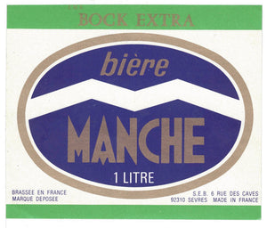 Etiquette de bière originale Bock Extra ancienne brasserie de la Manche