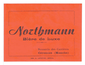 Etiquette de brasserie des Carrières originale ancienne bière Nozthmann de luxe