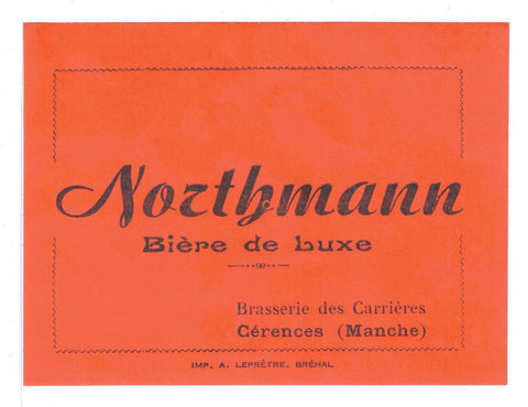 Etiquette de brasserie des Carrières originale ancienne bière Nozthmann de luxe