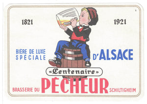 Etiquette de brasserie du Pécheur  originale ancienne bière luxe spéciale