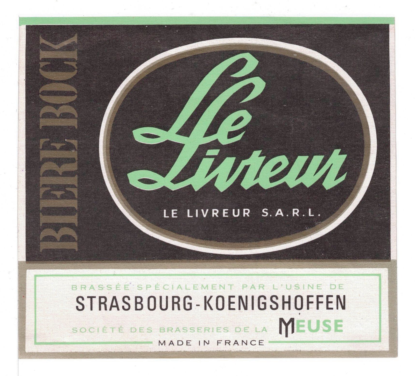 Etiquette de brasserie de la Meuse originale ancienne bière le Livreur