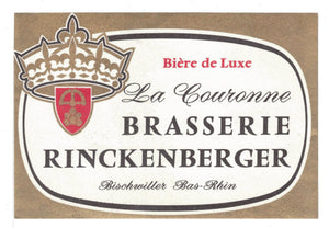 Etiquette de brasserie Rinkenberger originale ancienne bière luxe