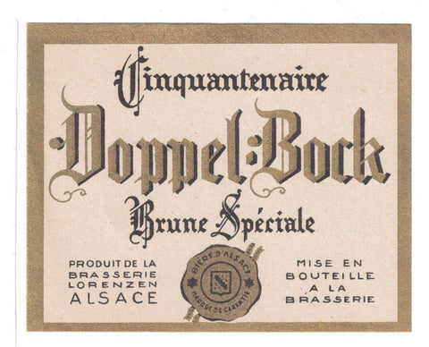 Etiquette de brasserie Lorenzen originale ancienne bière doppel bock