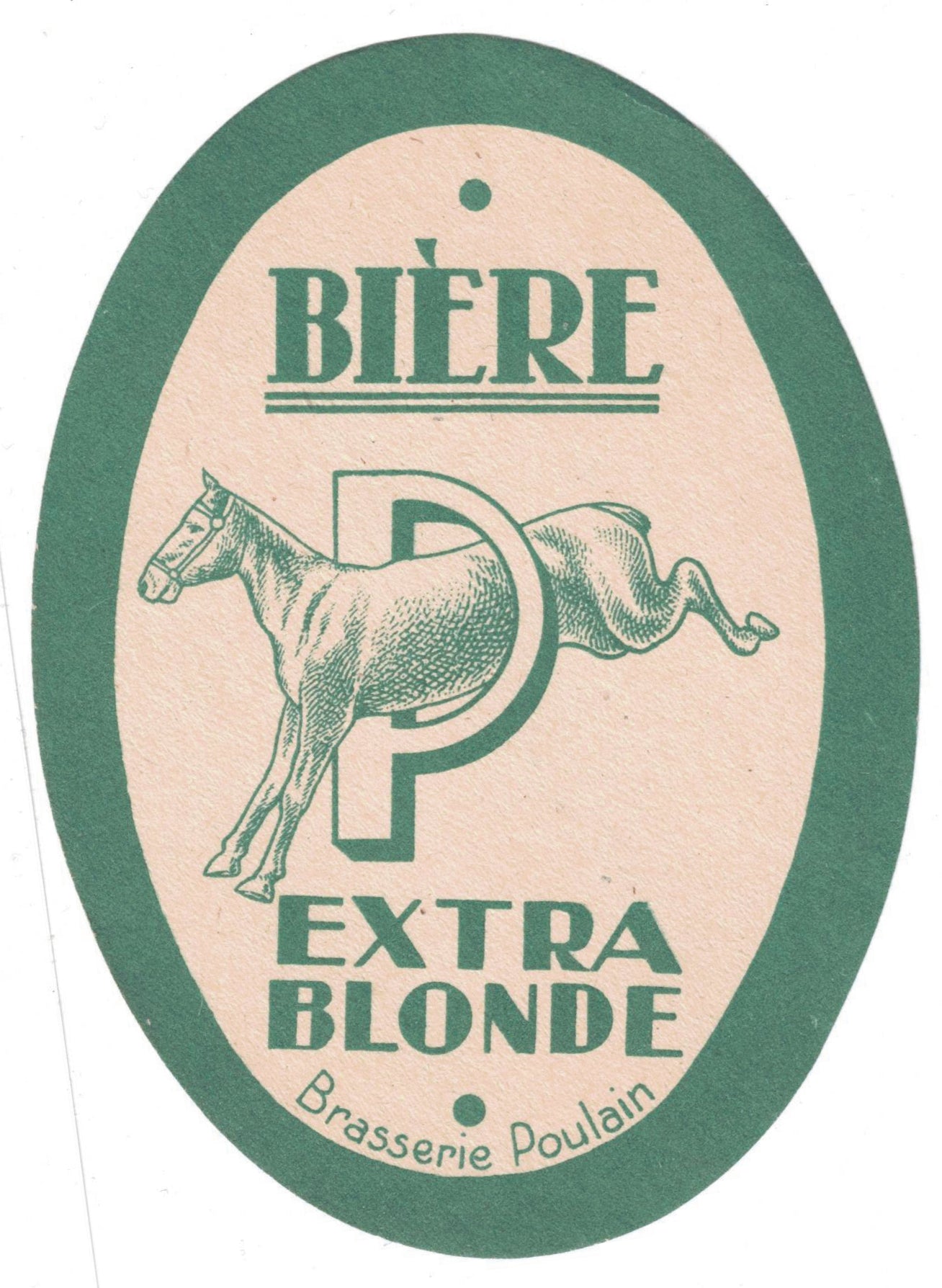 Etiquette de brasserie Poulain originale ancienne bière extra blonde