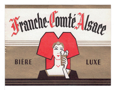 Etiquette de brasserie de Franche Comté originale ancienne bière luxe