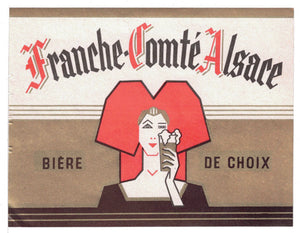 Etiquette de brasserie de Franche Comté originale ancienne bière de choix