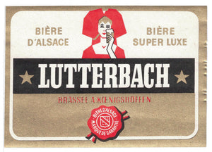 Etiquette de brasserie de Lutterbach originale ancienne bière super luxe