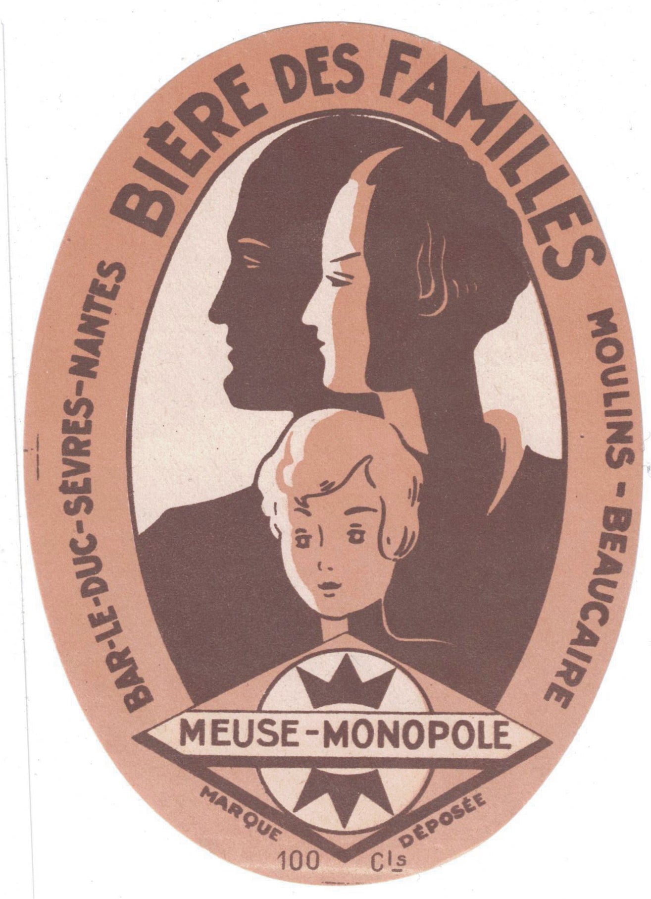 Etiquette de brasserie la Meuse originale ancienne bière des familles