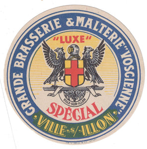 Etiquette de brasserie de Ville-sur-Illon originale ancienne bière spéciale