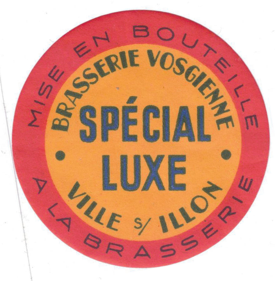 Etiquette de brasserie de Ville-sur-Illon originale ancienne bière spécial luxe