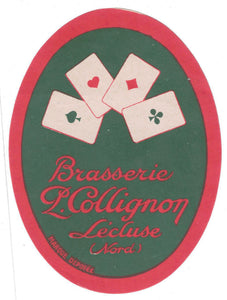 Etiquette de brasserie Collignon originale ancienne bière