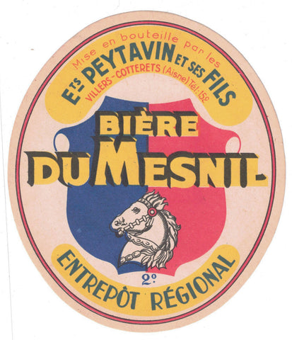 Etiquette de brasserie Dumesnil originale ancienne bière de Paris