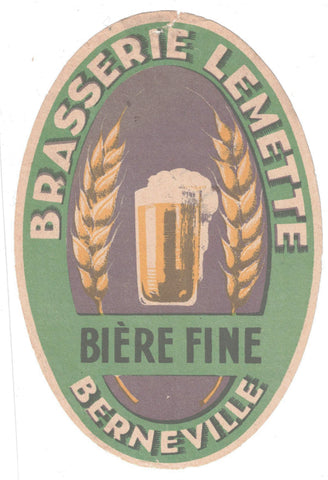 Etiquette de brasserie Lemette originale ancienne bière fine