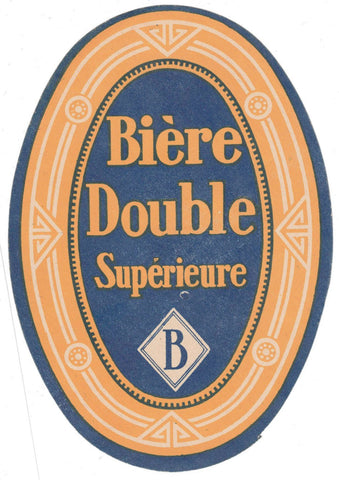 Etiquette de brasserie originale ancienne bière double supérieur