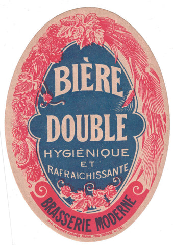 Etiquette de brasserie Moderne originale ancienne bière double