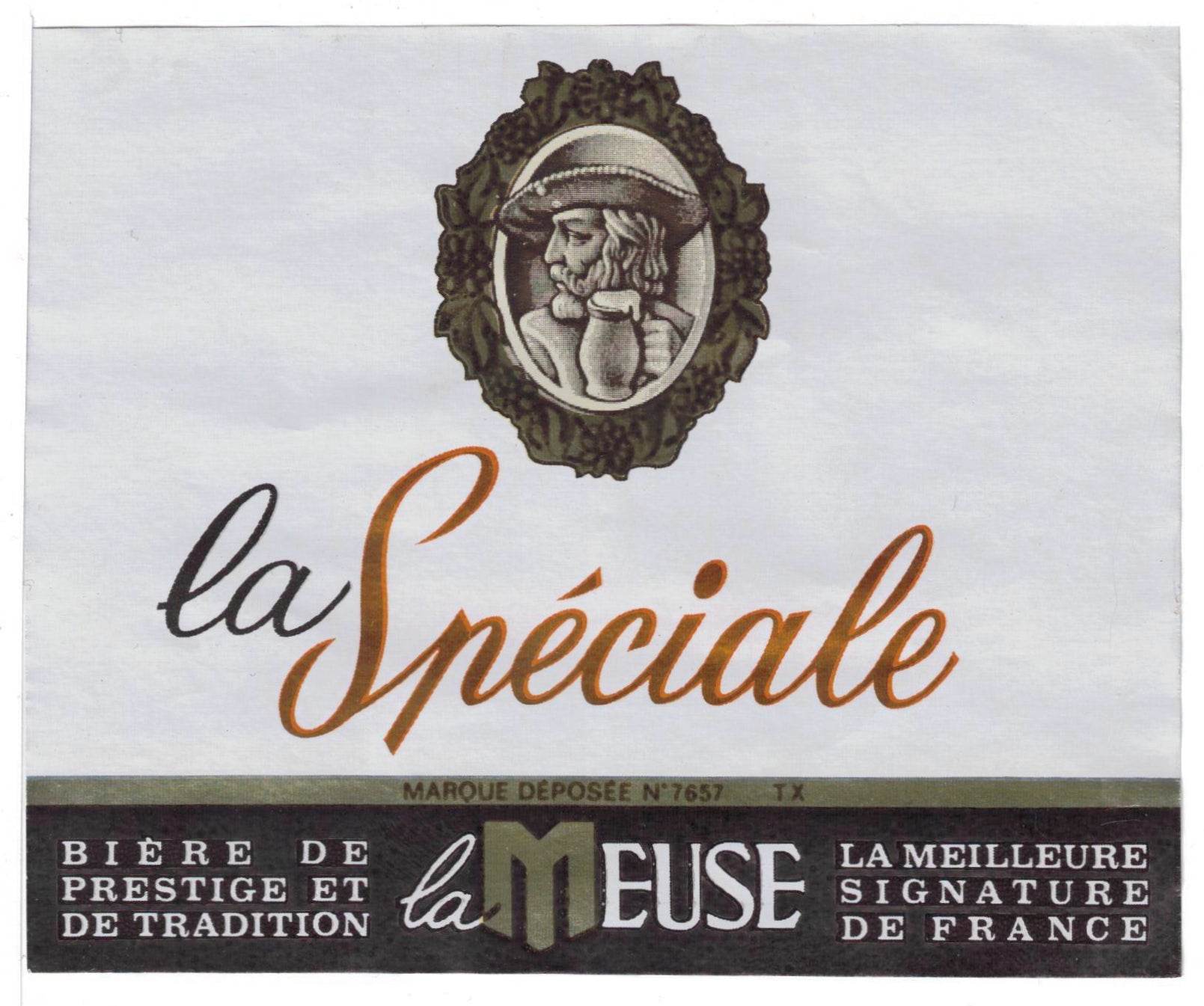 Etiquette de brasserie originale ancienne bière La Spéciale Meuse