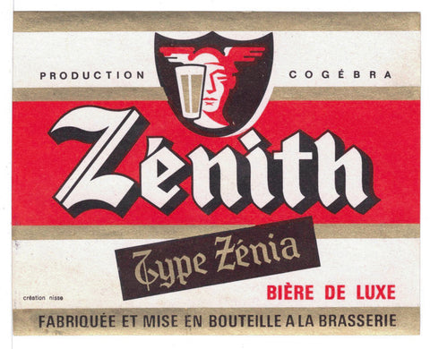 Etiquette de brasserie originale ancienne bière Zénith Marseille