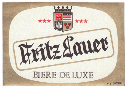 Etiquette de brasserie originale ancienne bière Fritz Lauer Carcassonne