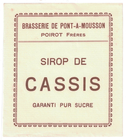 Etiquette ancienne originale de la brasserie de Pont à Mousson