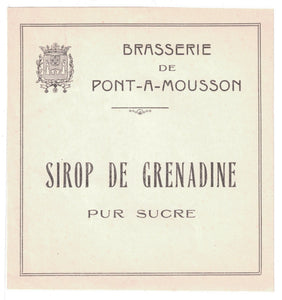 Etiquette ancienne originale de la brasserie de Pont à Mousson