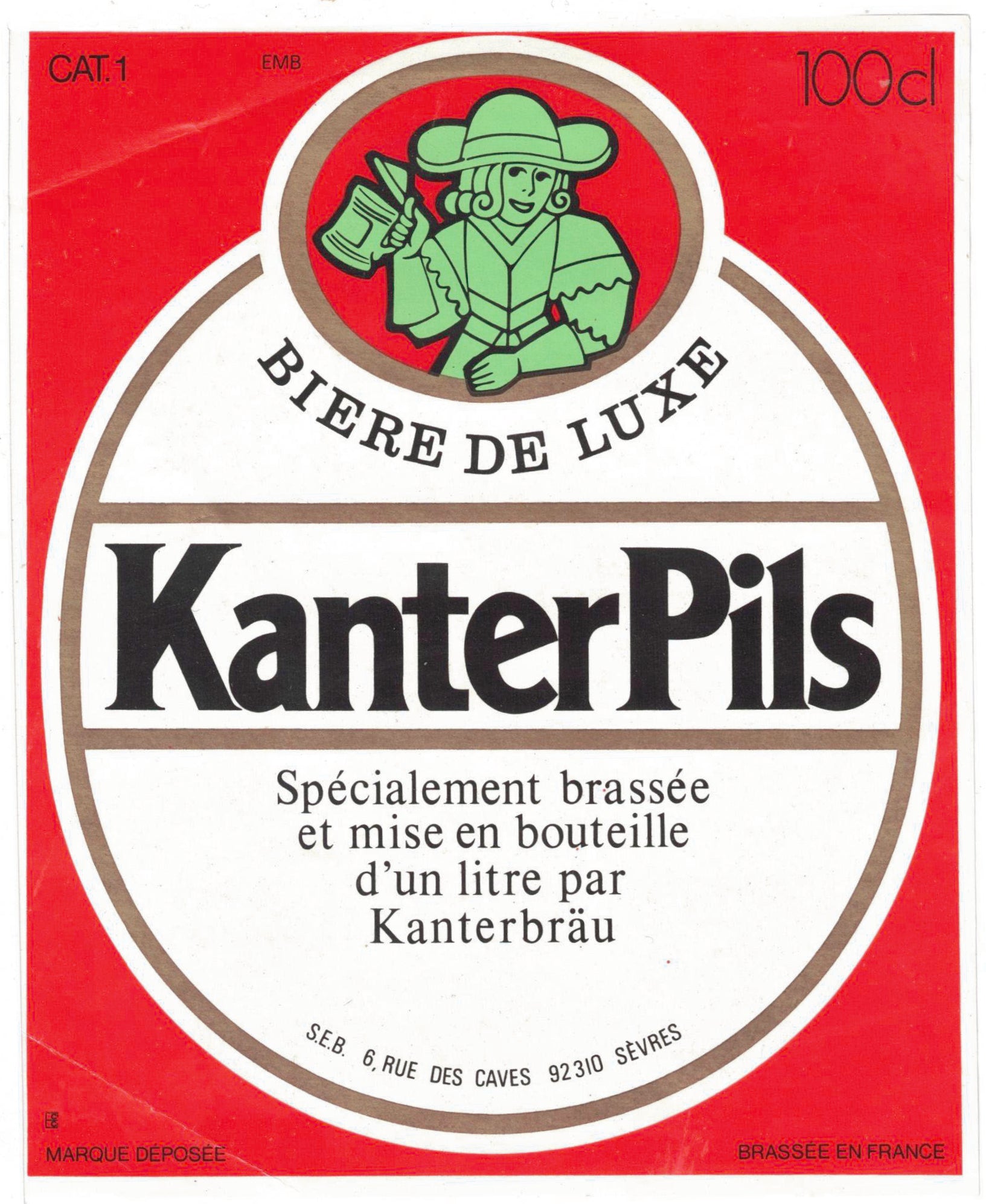 Etiquette de brasserie originale ancienne bière Kanter Pils