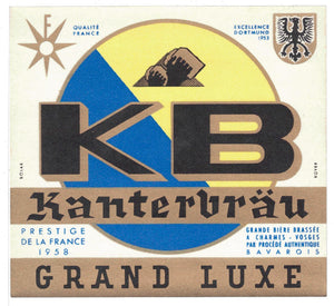 Etiquette de brasserie originale ancienne bière Kanterbrau luxe